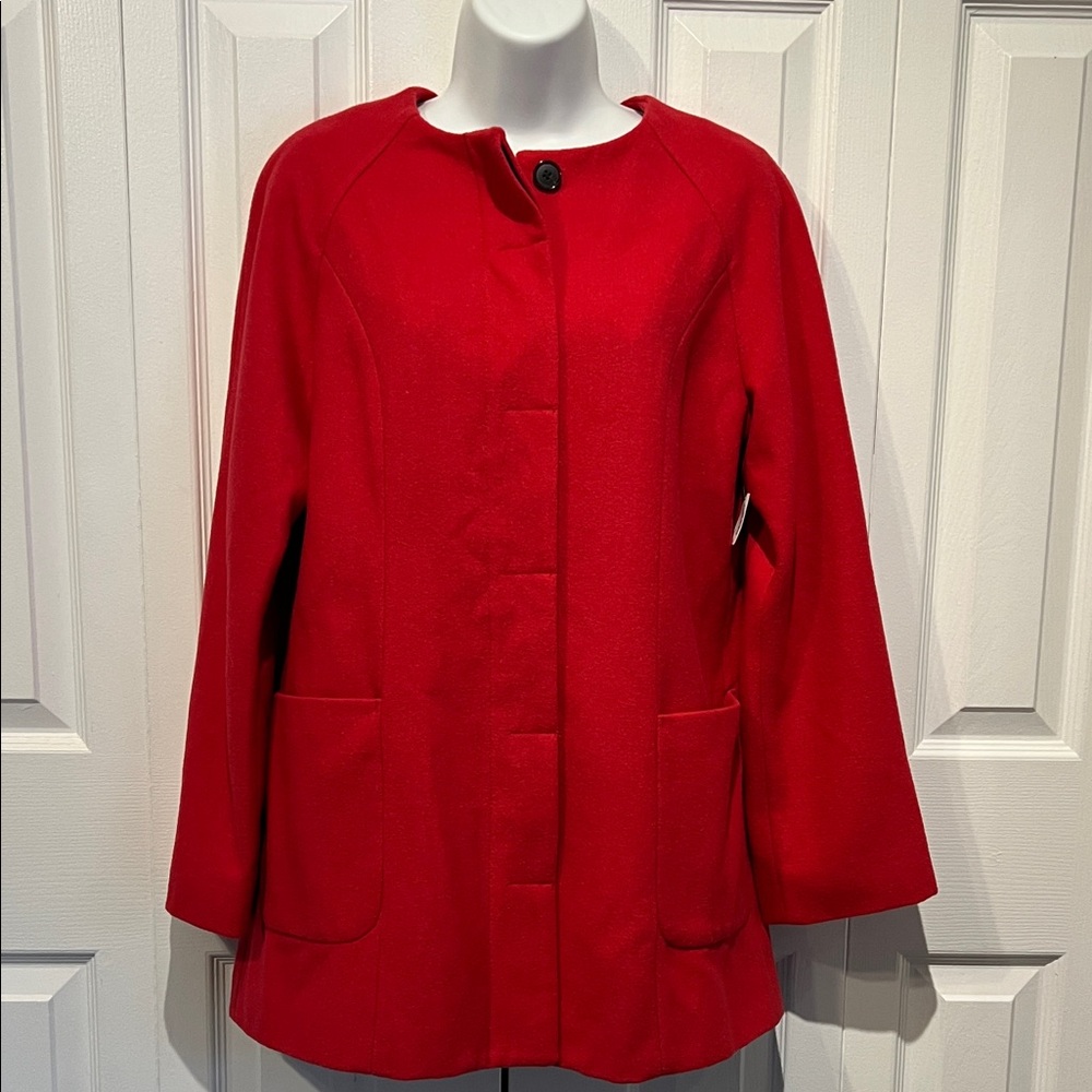 Old Navy Red Wool Blend Pea Coat‎ Size S NWT